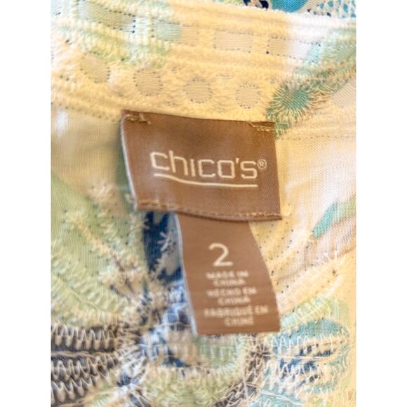 Chicos NEW White Open Floral Lightweight Cardigan Size Large - Picture 2 of 12